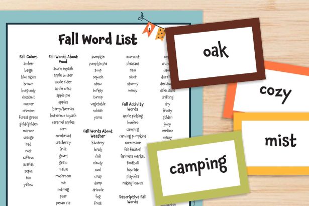 Fall Word List FeatureFall Word List Feature