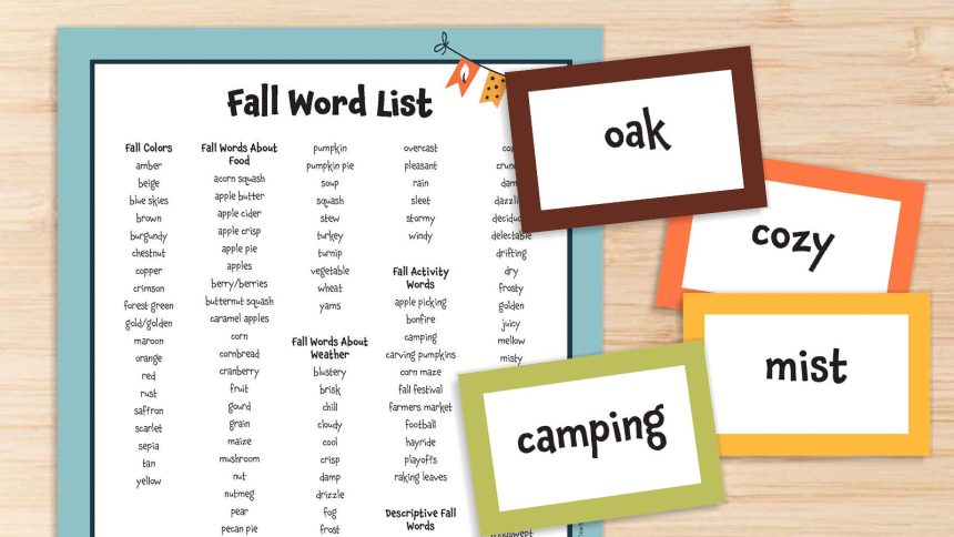 Fall Word List FeatureFall Word List Feature