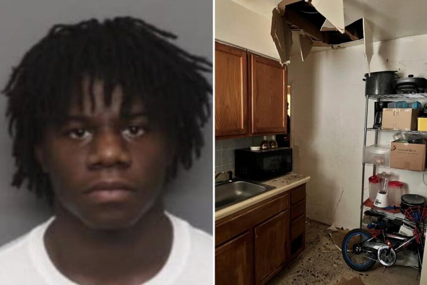 Bumbling murder suspect hiding during raid falls through ceiling and lands at feet of US Marshals