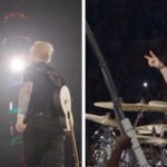 Chris Hemsworth Plays Drums at Ed Sheeran Concert