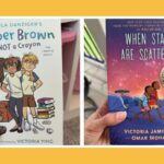 Collage of two graphic novels for kids: Amber Brown is Not a Crayon and When Stars Are Scattered