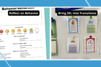 two examples of how to bring social-emotional learning activities into the classroom behavior reflection sheets and breathing like an animal transitions