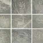 a grid of small line drawings on a gray scale