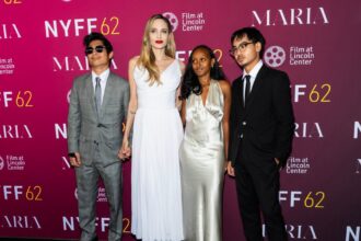 Angelina Jolie Shines Alongside 3 of Her Children on NYFF Red Carpet