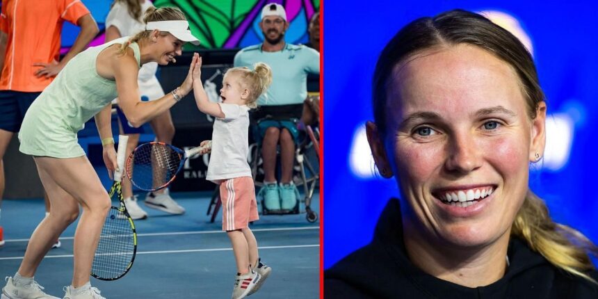 Caroline Wozniacki with her daughter Olivia