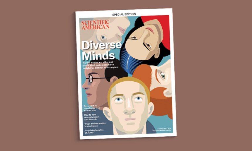 Cover of the Q3 special edition of Scientific American, Diverse Minds.