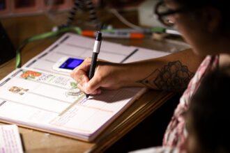 Woman planning for teaching multiple preps