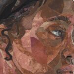 a detail of an elaborately collaged portrait of a black woman