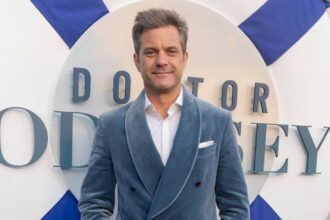 Joshua Jackson Stuns in Blue Velvet Suit at Doctor Odyssey Premiere