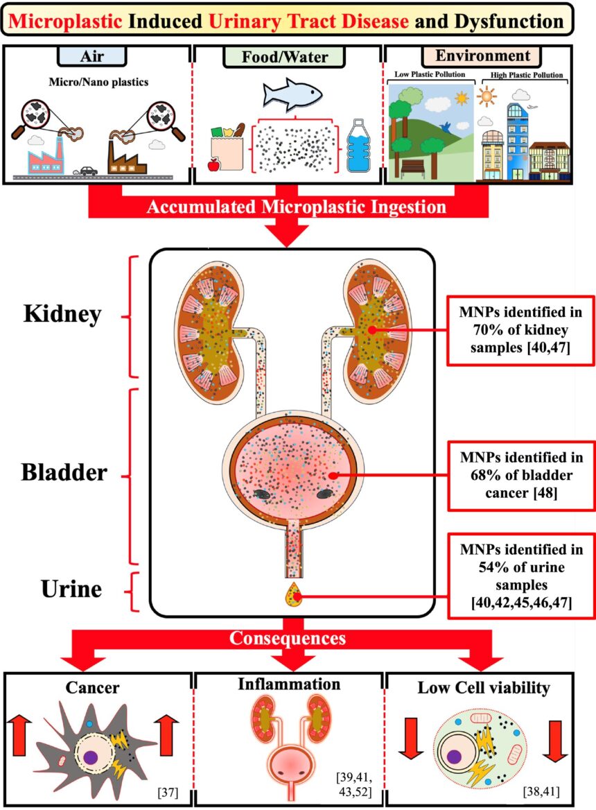 Microplastics found in urinary tract linked to health risks