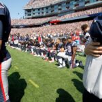 September 24, Protesting NFL players take a knee