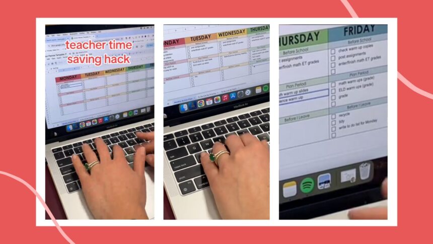 Teacher demonstrating time-saving scheduling hack