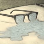 the lenses on a pair of glasses liquify into a water-like substance