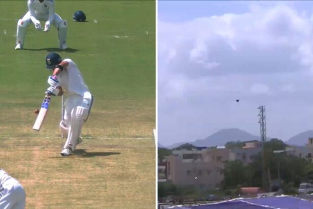 [Watch] Riyan Parag hits a stunning six out of the ground in Duleep Trophy