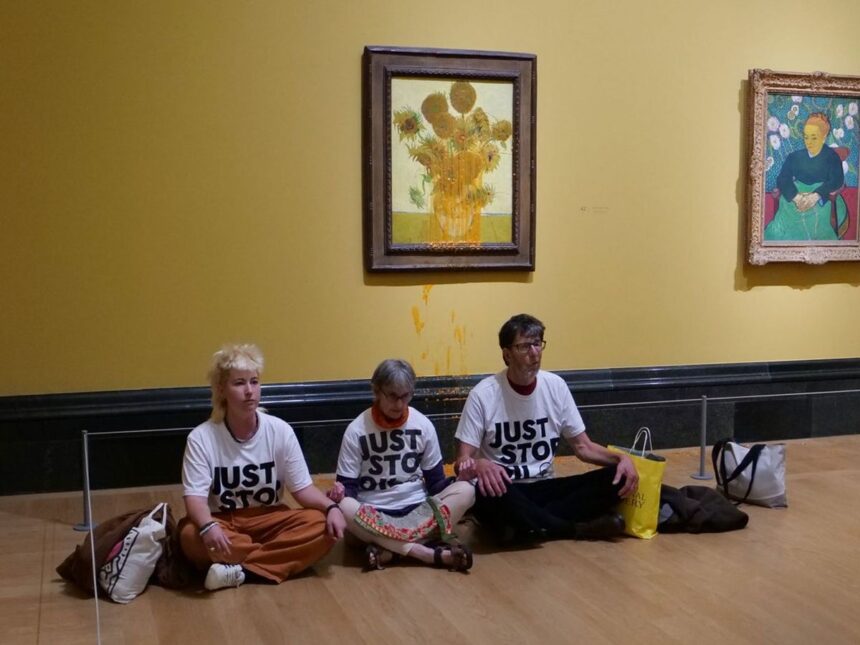 Hours After the Protesters Who Threw Soup at a van Gogh Were Sentenced, Three More Activists Repeated the Stunt