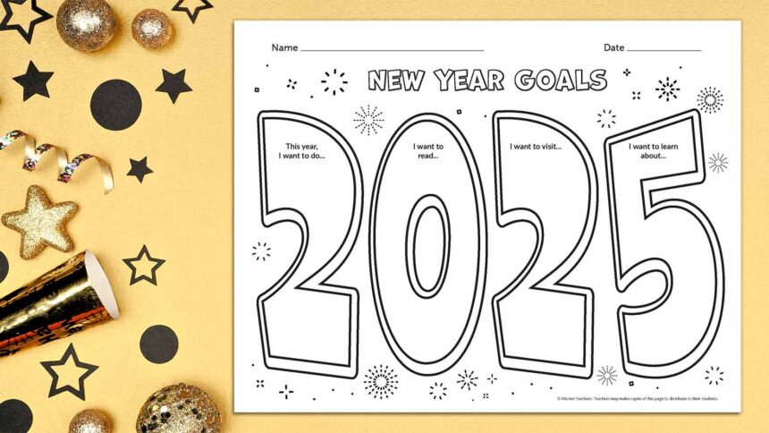 2025 New Years Goals Template Feature