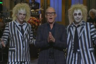 Andy Samberg Joins Michael Keaton as Beetlejuice in Monologue