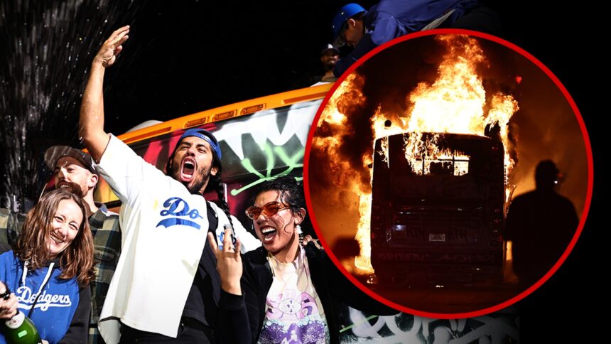 Chaos Ensues Across L.A. After Dodgers Win World Series, Footage Shows