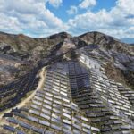 Solar panels on the North Barren Mountain in Zhangjiakou, Hebei province, China