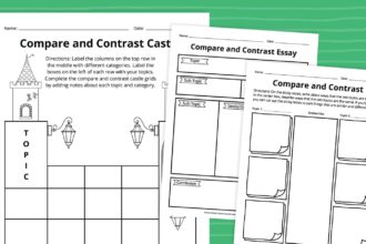 Compare and Contrast Graphic Organizer Bundle (Free Printables)