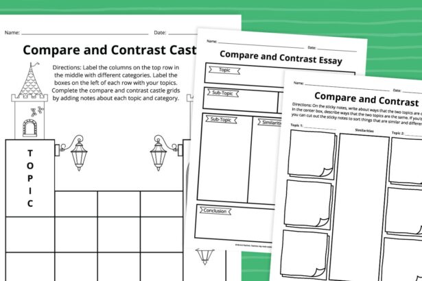 Compare and Contrast Graphic Organizer Bundle (Free Printables)