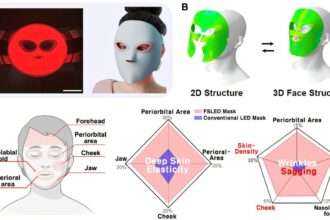 Face-conforming LED mask shows 340% improved efficacy in deep skin elasticity