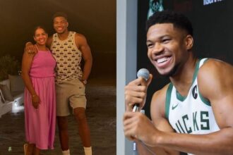 &quot;Freak in the sheets&quot;: Fans react after Giannis Antetokounmpo hilariously discloses favorite part from his wedding. (Giannis Antetokounmpo/Instagram and Milwaukee Bucks/X)