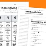 Free Thanksgiving Worksheets Bundle