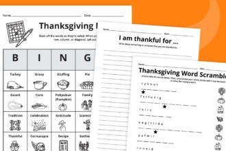 Free Thanksgiving Worksheets Bundle