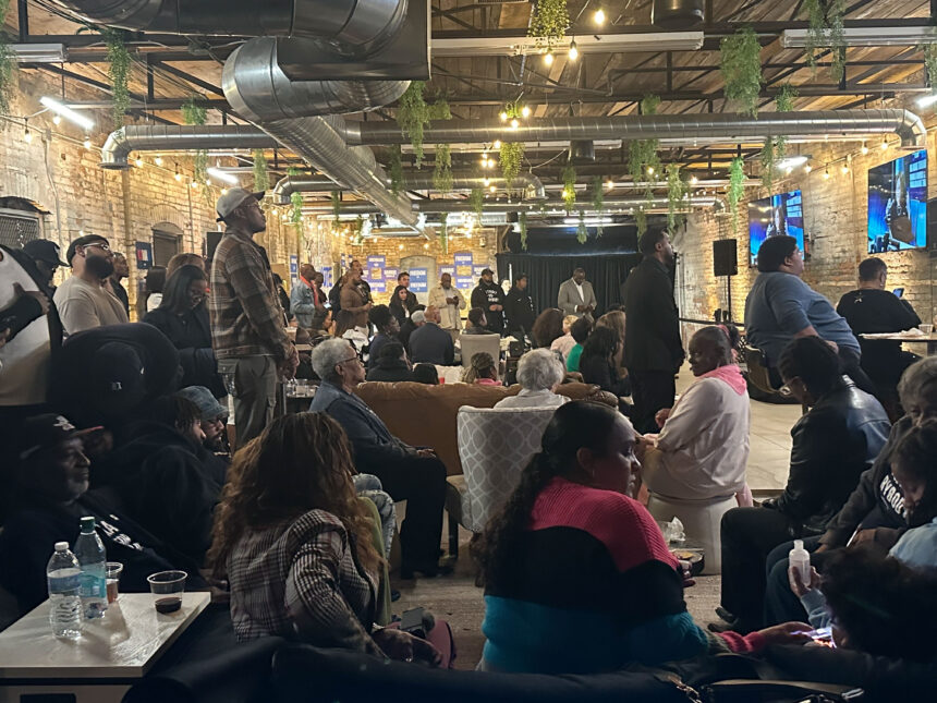 Supporters of Kamala Harris gathered for a watch party Tuesday evening at Cred Cafe, a Black-owned coffee shop that doubles as a speakeasy in Detroit, to view a live feed of her interview with radio host Charlamagne tha God.