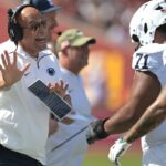 James Franklin walks away from media after rape case question