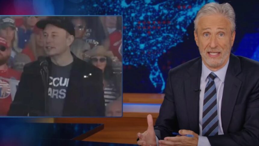 Jon Stewart Slams Elon Musk's Trump Rally Speech on 'The Daily Show'