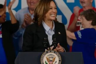 Kamala Harris speaks in Detroit on Labor Day.