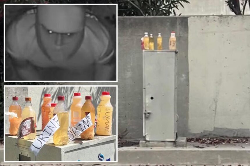 'Piss Bandit' who taunts locals with urine bottles is California's number-one menace