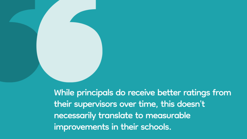 Quote about how principal experience doesn't necessarily boost school performance