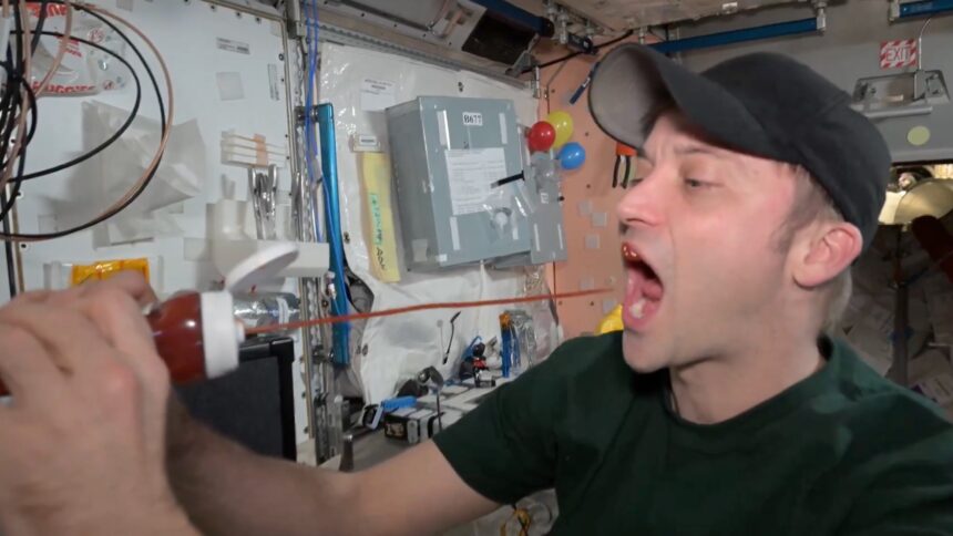 See (and never unsee) a NASA astronaut eating ketchup in space