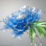 a blue hydrangea made from resin and wire