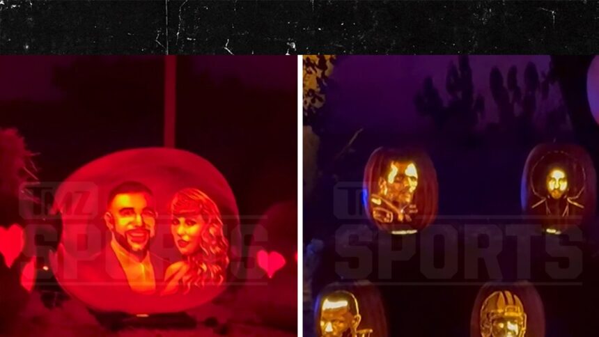 Travis Kelce, Taylor Swift Get Jack-O'-Lantern Treatment At Halloween Exhibit