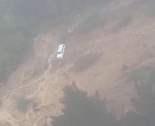Watch: Drone footage shows massive Dunedin slip
