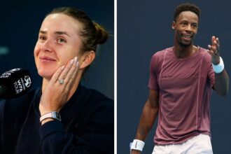 Gael Monfils, Elina Svitolina and their daughter Skai