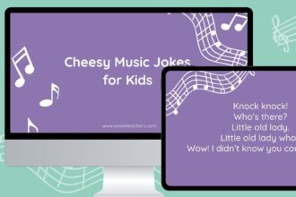 Cheesy music jokes feature