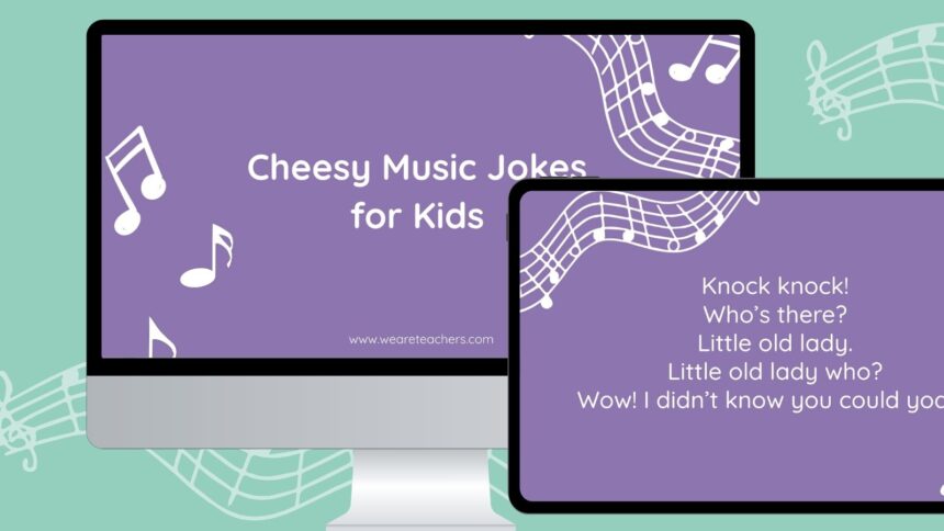 Cheesy music jokes feature