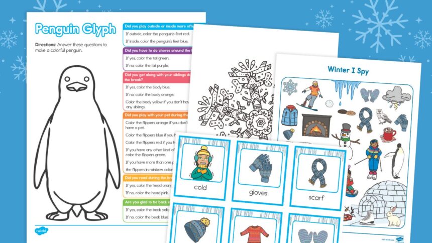 12 Free Winter Worksheets + Activities for Pre-K to Grade 8 From Twinkl