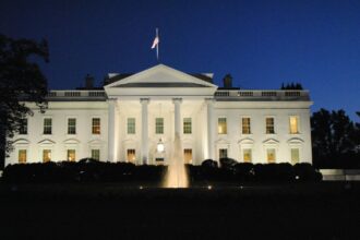 White House at night