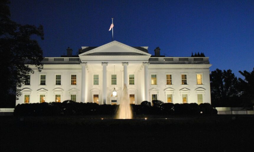 White House at night