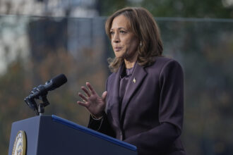 Vice President Kamala Harris delivers a concession speech for the 2024 presidential election on the campus of Howard University in Washington, Wednesday, Nov. 6, 2024.