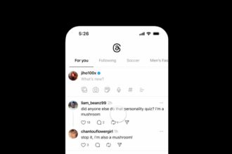 Screenshot of Threads app on smartphone