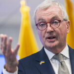 New Jersey Gov. Phil Murphy speaks during a press conference to announce that George Helmy will take the U.S. Senate seat that will soon be vacated by Senator Bob Menendez, in Newark, New Jersey, Aug. 16, 2024.