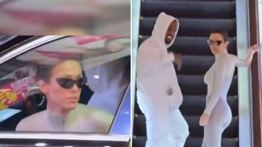 Kanye West And Bianca Censori Upbeat in All-White Ensembles