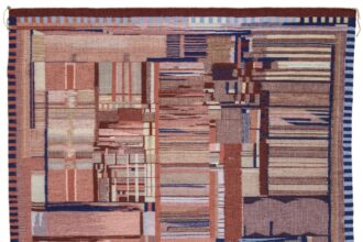 a Navajo weaving replicating the patterns of a Pentium core processor